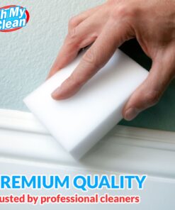 (100 Pack) Extra Large Eraser Sponge - Extra Thick, Long Lasting, Premium Melamine Sponges in Bulk - Multi Surface Power Scrubber Foam Cleaning Pads - Bathtub, Floor, Baseboard, Bathroom, Wall Cleaner 100 9 81OEbhnwFnL