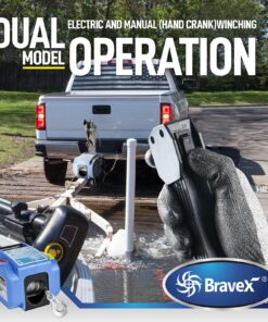 Bravex Trailer Winch 6000LBS, Reversible Portable 12-Volt DC Electric Winch Boat Trailer Truck Power-in, Power-Out (Corded Remote Control & Hand Crank) 18 81OG11VkBCL