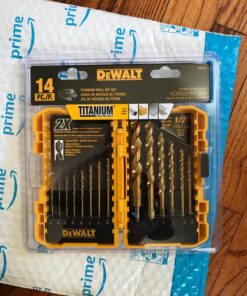 DEWALT Drill Bit Set, 14-Piece, 135 Degree Split Point, Titanium Nitride Coated, For Plastic, Wood and Metal (DW1354) 14-Piece Drill Bit Set Screwdriver Bit Set 30 81OG6R7rbFL