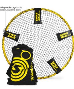 Spikeball Pro Kit (Tournament Edition) - Includes Upgraded Stronger Playing Net, New Balls Designed to Add Spin, Portable Ball Pump Gauge, Backpack - As Seen on Shark Tank TV Black & Yellow 14 81OGOKUheGL