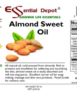 Almond Sweet Oil - 1 Quart - 32 oz - Safety Sealed HDPE Container with resealable Cap - 100% Pure and Natural for Hair, Skin, Massage and Cooking 23 81OGf0yH bL