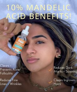 Face & Body Clearing Serum, Level 1- for acne, folliculitis, aging skin, ingrown hairs, dark spots - face, chest, butt, back, thighs, arms - mandelic acid - 1 fl oz 1 Fl Oz (Pack of 1) 17 81OGwTo84hL
