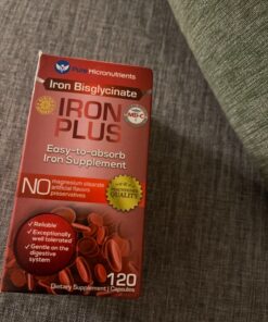 Iron Supplement for Women & Men, Natural Ferrous Chelate, Bisglycinate 25mg + Vitamin C, B6, B12, Folic Acid - Iron Pills for Anemia, Iron Deficiency & Energy Support - 120 Count 1 28 81OHYTITLaL