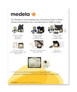 Alternative view of Medela Breast Pump Power Supply Cord, 9 Volt Power Adaptor, Authentic Medela Spare Part for 9V Pump in Style Breastpumps