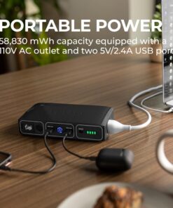 HALO Bolt 58830 mWh Portable Phone Laptop Charger Car Jump Starter with AC Outlet and Car Charger - Black Graphite 25 81OMl25RPDL