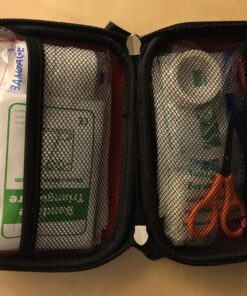 I GO 85 Pieces Hard Shell Mini Compact First Aid Kit, Small Personal Emergency Survival Kit for Travel Hiking Camping Backpacking Hunting Marine Car Red 51 81OO5FIiKmL