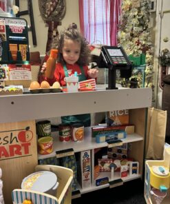 Melissa & Doug Freestanding Wooden Fresh Mart Grocery Store - Supermarket Pretend Play, Kids Play Store, Toy Food Stand For Toddlers And Kids Ages 3+ - FSC-Certified Materials 39 81OPqM1ChL 1