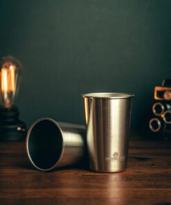 Stainless Steel Cups 10 oz Tumbler (4 Pack) - Premium Metal Drinking Glasses | Stackable Durable Cup (10 oz) 10 oz - Steel 35 81ORhtEa5L