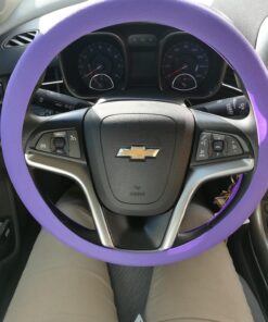 Steering Wheel Cover Auto Car Silicone Great Grip Anti-Slip Steering Cover Diameter 36-38cm/14-15inch (Purple) Purple 44 81ORx6IC5oL