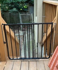 Cardinal Gates SS30OD Outdoor Baby Gate for Stairs - Adjustable Outdoor Dog Gate - Aluminum Safety Gate for Kids & Pets - Can be Installed at Angles - 27 to 42.5 Inches Wide - Black 36 81OSZPR8A8L