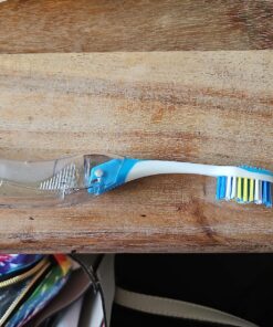 GUM Folding Travel Toothbrush - Compact Head + Tongue Cleaner - Soft Bristled Travel Toothbrushes for Adults 1ct (6pk) 6 Brushes 31 81OSakxV1nL