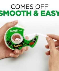Scotch Magic Tape, Invisible, Repair Christmas Cards and Use as Holiday Gift Wrap Supplies for Christmas, 4 Tape Rolls With Dispensers 25 81OVnjj8gL