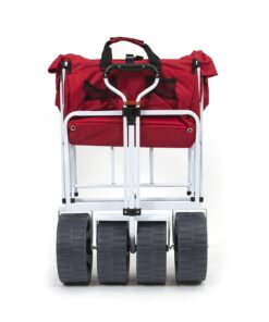 Mac Sports Heavy Duty Collapsible Folding All Terrain Utility Wagon Beach Cart - Red/White 20 81OWYk2g5fL