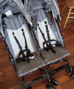 Dream On Me Volgo Twin Umbrella Stroller in Gray, Lightweight Double Stroller for Infant & Toddler, Compact Easy Fold, Large Storage Basket, Large and Adjustable Canopy 38 81OWmbzHQuL 1