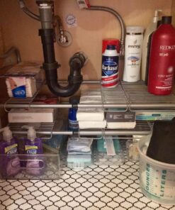 DecoBros Under Sink 2 Tier Expandable Shelf Organizer, Silver 35 81OXls002TL