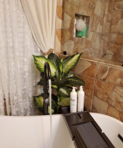 Nearly Natural Triple Golden Dieffenbachia with Wood Vase, Green, 20" x 18" x 22" 33 81OYRV2mQL