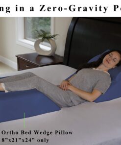 Alternative view of InteVision Ortho Bed Wedge Pillow with a 400 Thread Count, 100% Egyptian Cotton Cover (8" x 21" x 24")