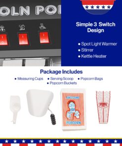 Great Northern Popcorn Black Bar Style Lincoln 8 Ounce Antique Popcorn Machine (Bar Style) Machine Only 34 81OZZJen4L