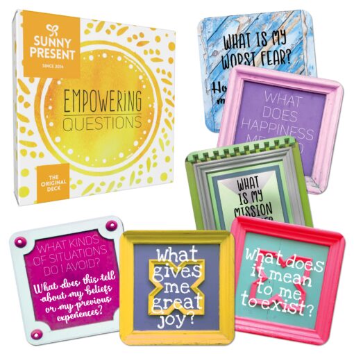 Sunny Present Empowering Questions Cards - 52 Cards for Mindfulness & Meditation, Writing, or Any Other Process You Choose - The Original Deck