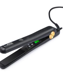 HSI PROFESSIONAL CERAMIC TOURMALINE IONIC DIGITAL FLAT IRON HAIR STRAIGHTENER INCLUDES GLOVE + POUCH AND travel size Argan Oil Leave In Hair Treatment. WORLDWIDE DUAL VOLTAGE 110v-220v (Black) Black 28 81Oc5H71ZYL