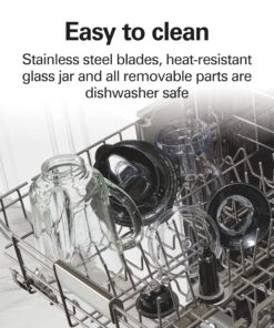 Hamilton Beach Power Elite Blender for Shakes and Smoothies with 3-Cup Vegetable Chopper Mini Food Processor, 40oz Glass Jar, 12 Functions for Puree, Ice Crush, Black and Stainless Steel (58149) 36 81OcRGHqYL