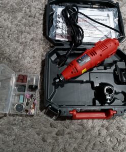 POPULO Power Rotary Tool Kit with Flexible Shaft, 107 PCS, Variable Speed Engraving Tool Kit Grinder Woodworking Corded Rotary Tools Drimmer Set, for Carving Sanding Cutting Polishing, Gift for DIYer 41 81OdPA7EwLL