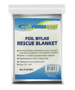 Primacare HB-10 Emergency Foil Mylar Thermal Blanket (Pack of 10), 52" Length x 84" Width, Silver 25 81OdqNVd3RL