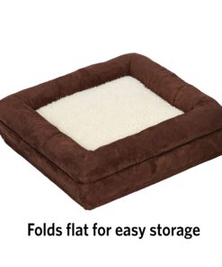 MidWest Homes for Pets 137-BR 'The Original' Curious Cat Cube, Cat House / Cat Condo in Brown Faux Suede & Synthetic Sheepskin Brown Single Story 38 81Ogh9KpjL 3