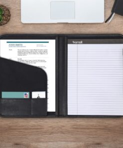 Samsill Professional Padfolio, Business Portfolio, Black, Includes 8.5 x 11 Writing Pad Full Size - 8.5x11 1 Pack 41 81OhjcdAW2L