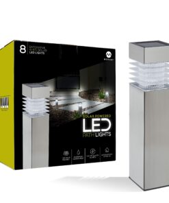 Morvat LED Auto Solar Powered Outdoor Path Lights with Stainless Steel & Durable Plastic for Garden Yard & Pathway, Bright Waterproof Landscape & Patio Lighting, Dusk to Dawn, White Light, 8 Pack 15 81Ohp VGfXL