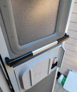 Camco Camper/RV Screen Door Cross Bar | Protects the Screen Door & Allows for Easier Exit from Travel Trailer | Adjusts from 21-5/8-Inches to 28-5/8-Inches (42183) Black Standard 37 81Oi tpjffL 1
