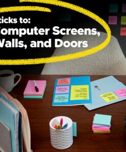 Post-it Super Sticky Notes, 3x3 in, 24 Pads, 2x the Sticking Power,Energy Boost Collection, Bright Colors (Orange, Pink, Blue, Green), Recyclable 37 81OiqcgpQCL 1