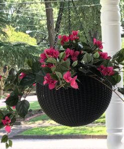 Nearly Natural Bougainvillea Basket Silk 1 Artificial Hanging Plant, 32 x 32 x 24, Green, Pink 57 81OjASPvoTL