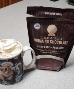 Lakanto Sugar Free Drinking Chocolate - Cold or Hot Cocoa Powder Mix, Shelf Stable Probiotics, Monk Fruit Sweetener, Keto Diet Friendly, Vegan, Dutch Cocoa, Gourmet Taste (Original - 10 oz) Original Chocolate 26 Servings (Pack of 1) 31 81Ojks9tMyL