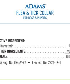 Adams Flea & Tick Collar for Dogs & Puppies |2 Pack |12 Months Protection |Adjustable One Size Collar Fits All Dogs 12 Weeks & Older |Kills Fleas & Ticks |Repels Mosquitoes (excluding California) 25 81OkamK7NGL