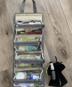 4kits Hanging Roll-Up Makeup Bag/Toiletry Kit/Travel Organizer for Women - 4 Removable Storage Bags - Organize Make Up, Cosmetics, First Aid, Medicine, Personal Care, Bathroom, Palette/Brush Holder 58 81OmXmupdNL