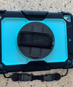 SEYMAC Stock iPad 6th/5th Generation Case with Screen Protector, 360 Rotating Stand, Drop-Proof Protection, Compatible with iPad 6th/5th/Air 2/Pro 9.7 in SkyBlue+Black 34 81OoU61pyrL