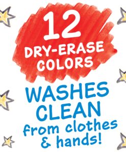 Alternative view of Crayola Washable Dry-Erase Fine Line Markers, 12 Classic Colors NonToxic Art Tools for Kids & Toddlers 3+