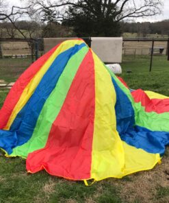Sonyabecca Parachute, Play Parachute 10ft 12ft 16ft with 12 Handles 20ft 24ft with 16 Handles for Kids Cooperation Group Play 21 81OqcvIpiUL