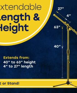 Hola! Music Mic Stand w/Adjustable Height for Home, Studio, Office or Stage Use - Standard Clutch Single Unit Standard Clutch - 1 Unit 33 81OrdQIOL