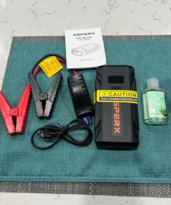 ASPERX Jump Starter, 1500A Peak Battery Jump Starter for Up to 7.0L Gas or 5.5L Diesel Engine, 12V Portable Battery Starter with 1.4 INCH LCD Display Black-C 93 81OtUtnCT8L