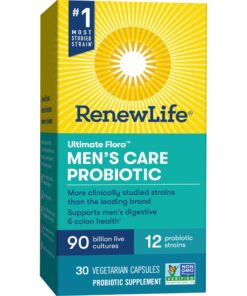 Renew Life Men's Care Probiotic Capsules, Supports Mens Digestive, Colon, Immune and Respiratory Health, L. Rhamnosus GG, Dairy, Soy and gluten-free, 90 Billion CFU, 30 Count 21 81Ou7qRVML