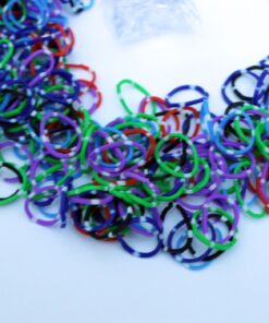 Polka Dot Color Rainbow Rubber Loom Rainbow Bands 600 Pieces with 24 "S" Clips 7 81OwXPK2CL