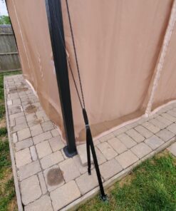 Eurmax USA 4-Pc Pack Spiral Stakes Heavy Duty Anchor Kit Ice Screw Anchor for Trampoline, Tents, tarps, Canopies,car Ports,Dog tie Out and etc Bonus Tie Down Straps 4-Pc Pack (Black) Black 28 81OzCVtZvJL