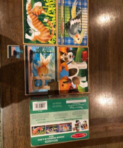 Melissa & Doug Pets 4-in-1 Wooden Jigsaw Puzzles in a Storage Box (48 pcs) - FSC-Certified Materials 44 81OzMu9pOL