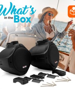 Alternative view of Pyle 6.5 Inch Dual Marine Speakers-2 Way IP44 Waterproof, Weather Resistant Outdoor Audio Stereo Sound System with 200 Watt Power and Poly Mica Cone and Butyl Rubber Surround-1 Pair - PLMRB85 (Black) Black Frustration-Free Packaging