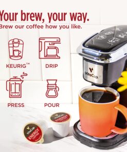 VitaCup Energy Dark Roast Coffee Pods, Boost Focus & Metabolism, Antioxidants, B Vitamins, Bold & Smooth,100% Arabica Coffee, Recyclable Single Serve Pod Compatible with Keurig K-Cup Brewers,16 Ct Dark Roast Energy 16 Count (Pack of 1) 25 81P Q4rKZVL