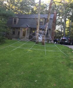 Mega Spider Web Outdoor Halloween Decoration - Terrify Your Neighbors - by FunWorld Standard White 33 81P0ds1MEvL