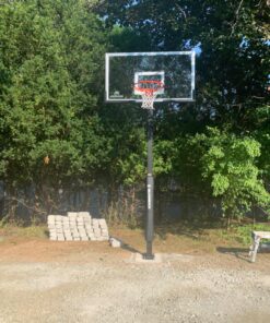 Silverback 54" and 60" In-Ground Basketball Systems with Adjustable-Height Tempered Glass Backboard and Pro-Style Breakaway Rim SB60 Basketball System 67 81P1ZN5JfhL