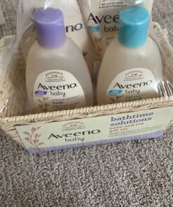 Aveeno Baby Bathtime Solutions Baby & Me Gift Set with Baby Wash & Shampoo, Calming Baby Bath & Wash, Baby Daily Moisturizing Lotion & Stress Relief Body Wash for Mom, Soap-Free, 4 items 46 81P1fAT4GwL 1